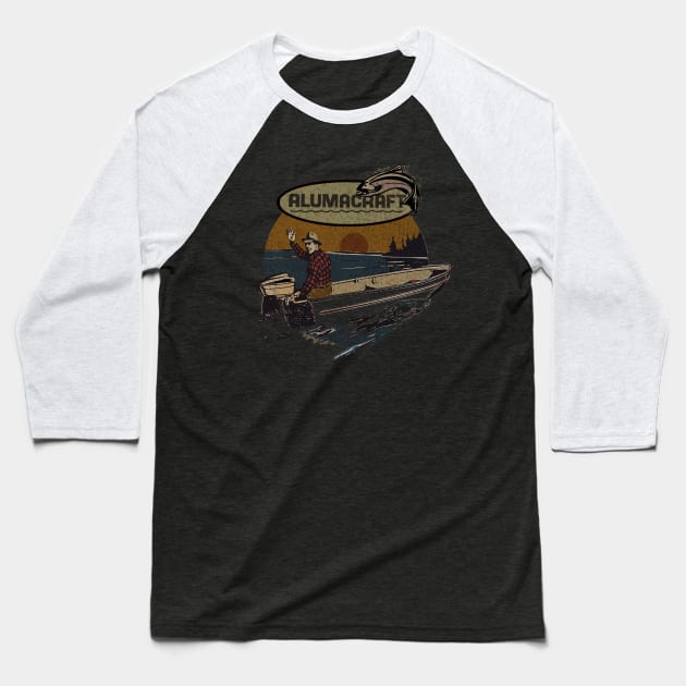 Vintage Alumacraft boats USA Baseball T-Shirt by Midcenturydave